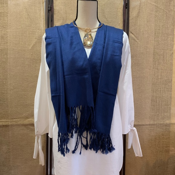 Pashmina Shawl/Wrap- Royal Blue - Picture 4 of 8